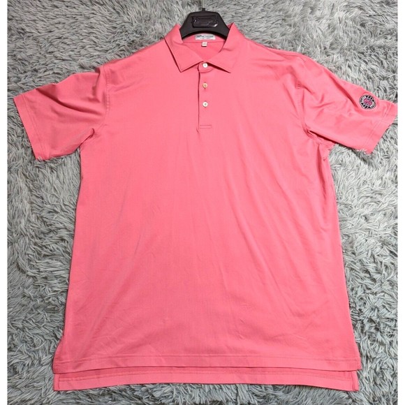 Peter Millar Golf Polo Shirt Mens Size Large L Summer Comfort Pink Activewear - Picture 1 of 10